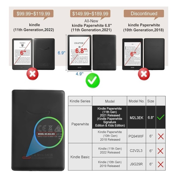 CoBak Case for Kindle Paperwhite (6.8” 11th Generation 2021 Released) - Picture 2 of 6